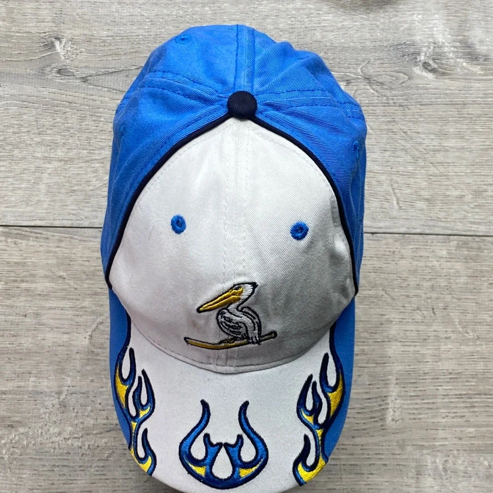 New Era Hat Myrtle Beach Pelicans Youth‎ OSFM Blue White Flame MiLB Baseball Cap